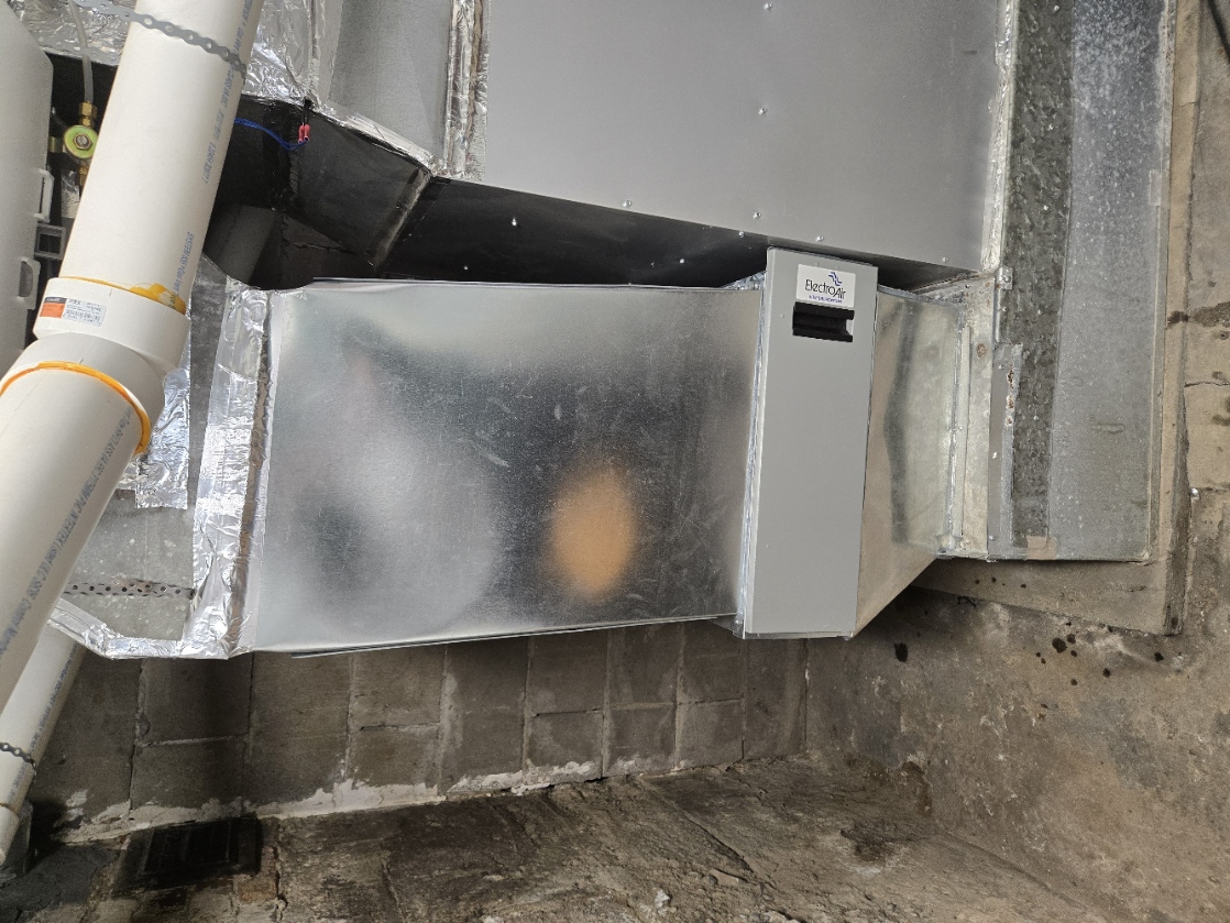 Finished furnace with new filter rack installed