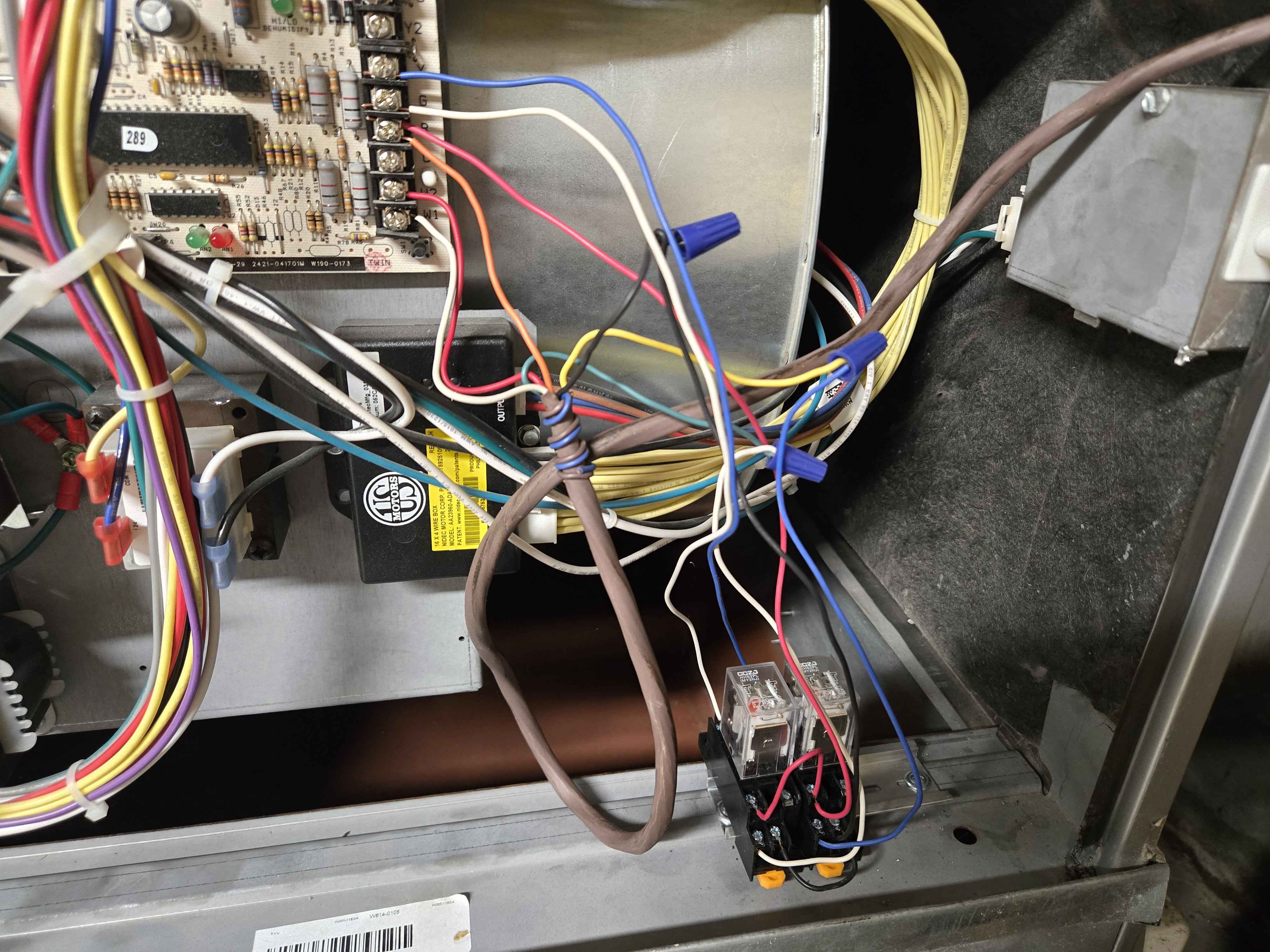 Isolation relay wiring on completed furnace installation