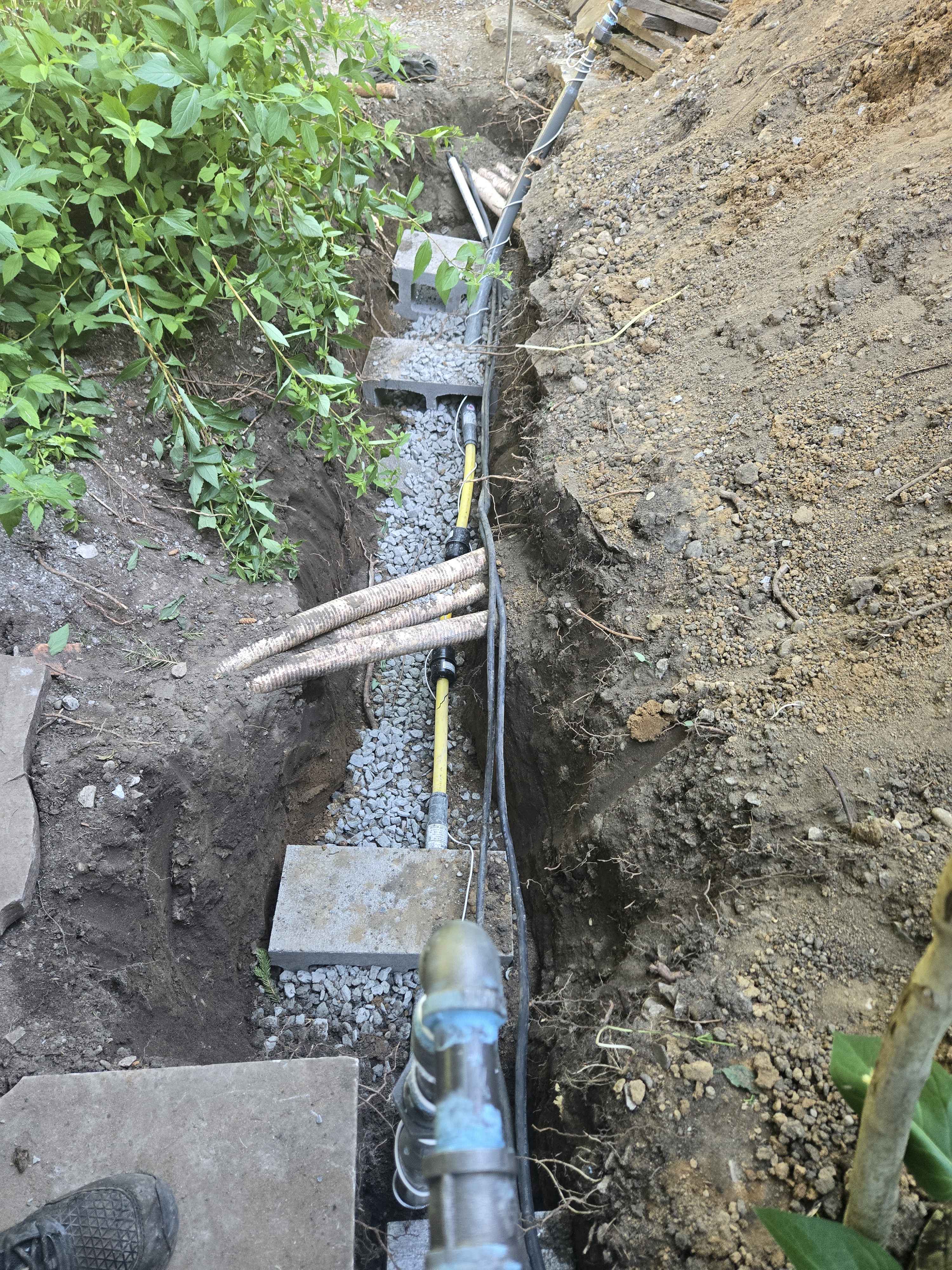 Backyard gas line area before work